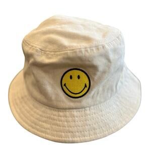 Smiley Originals Bucket Hat‎ Cream White Unisex One Size Cotton Smiley Face Logo